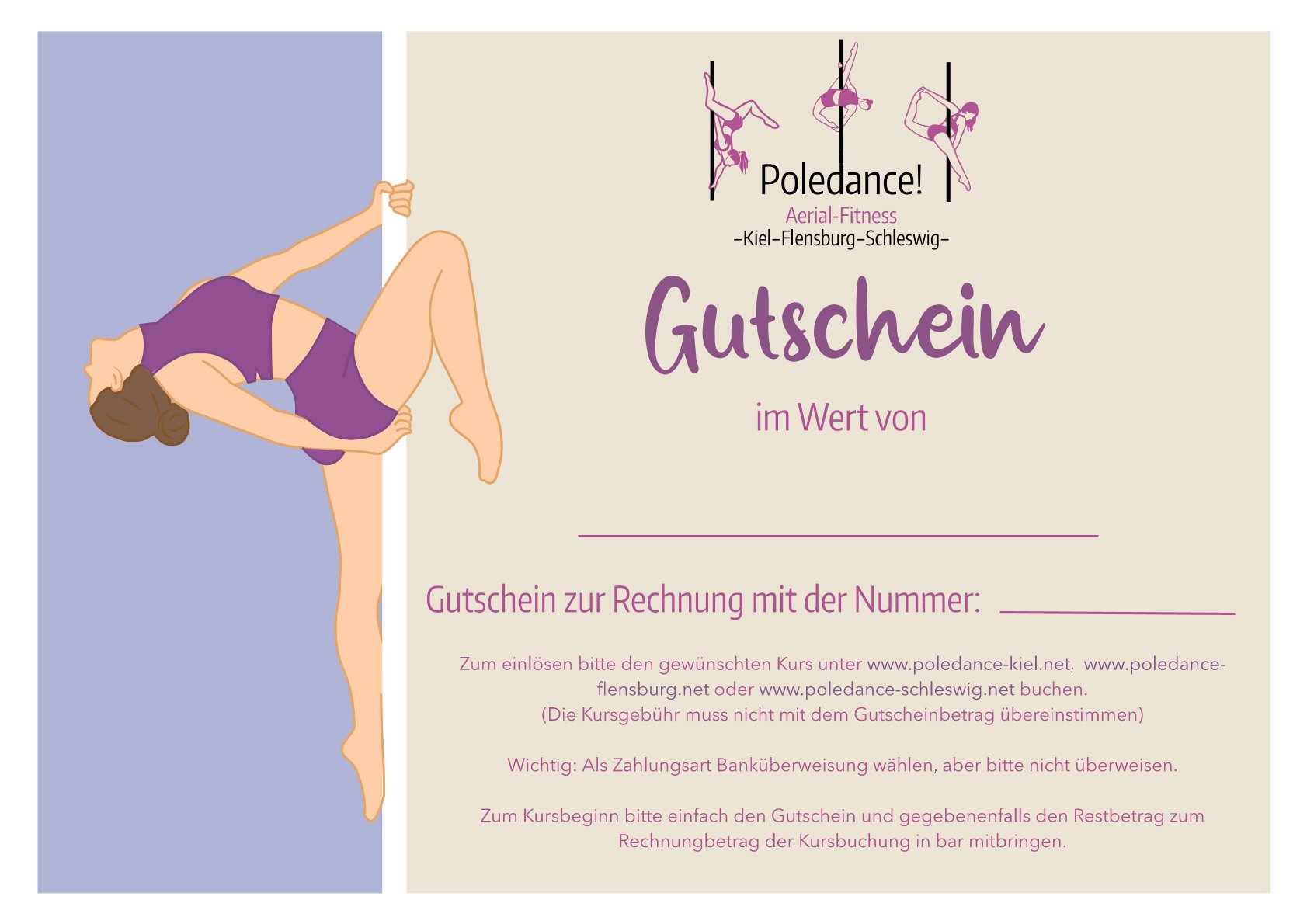 Gutschein Poledance - 10€